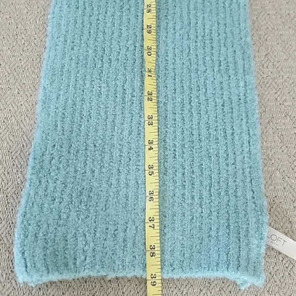 LOFT Outlet Light Turquoise Fuzzy Winter Scarf